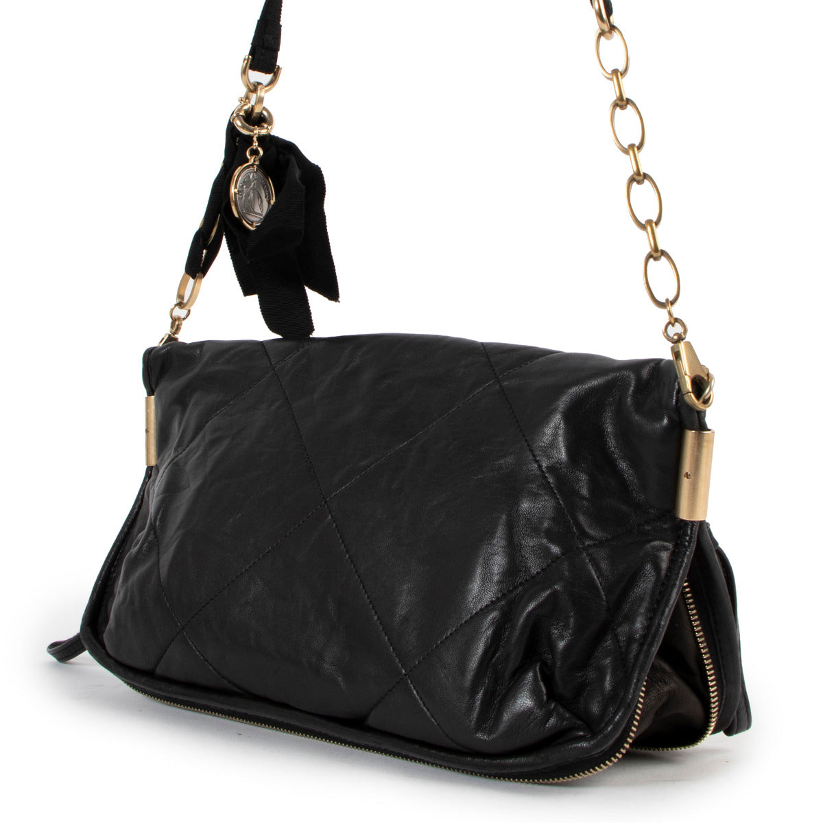 Lanvin Amalia Black Quilted Crossbody Bag