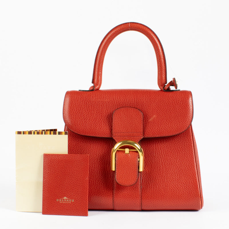 Delvaux Red Grained Brillant MM Bag