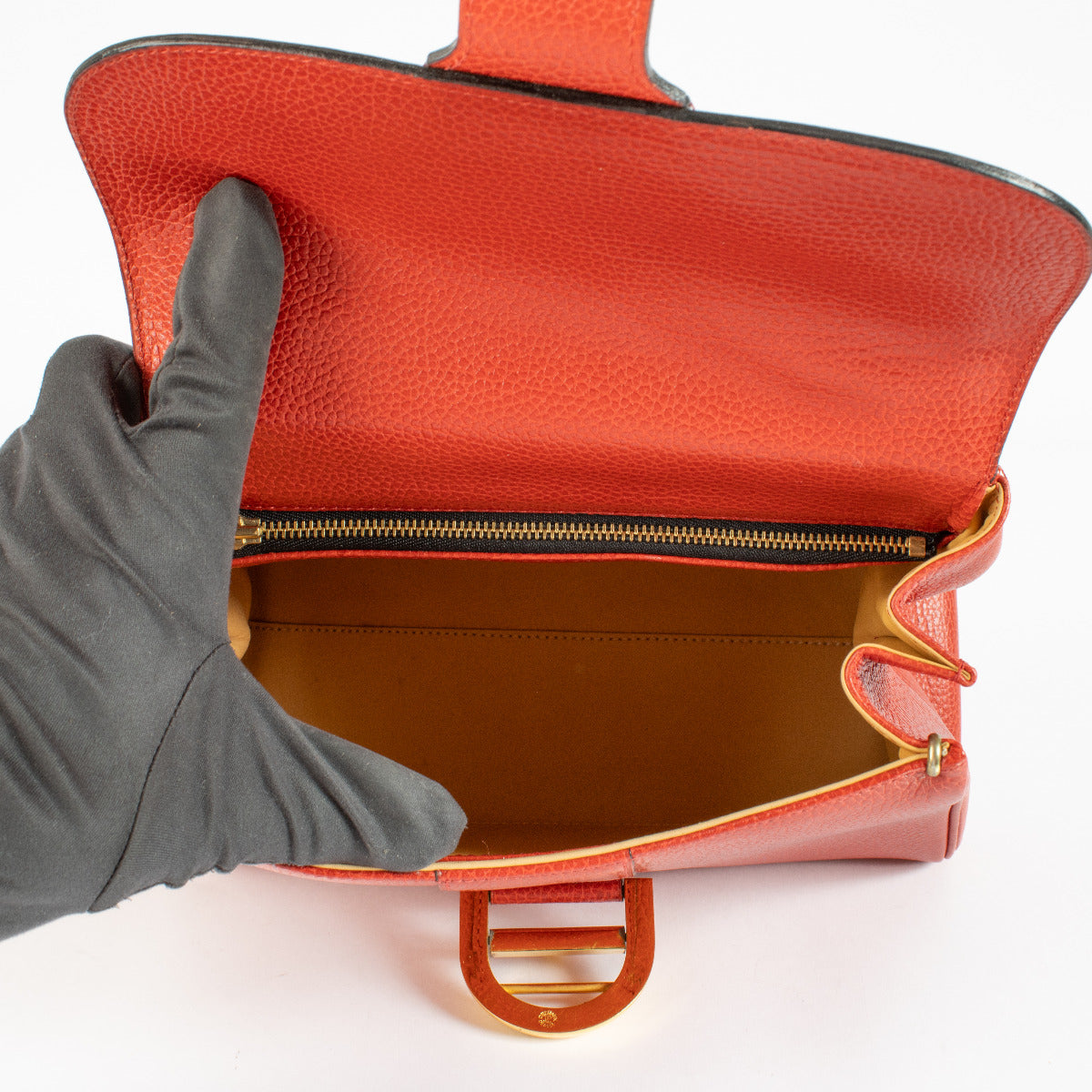 Delvaux Red Grained Brillant MM Bag for the best price at Labellov secondhand luxury