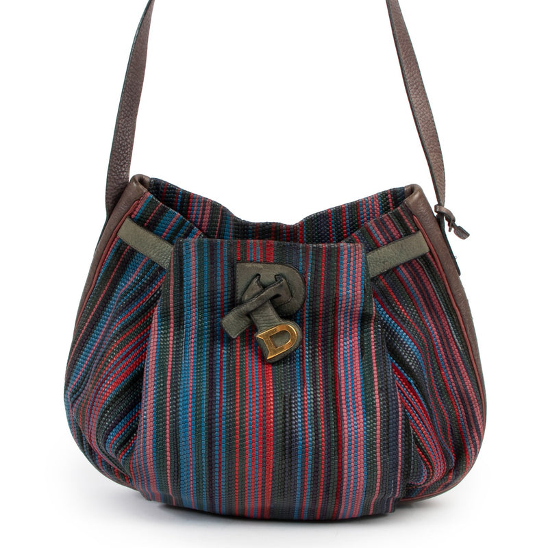 Delvaux Multicolor Toile de Cuir Bannière Shoulder Bag