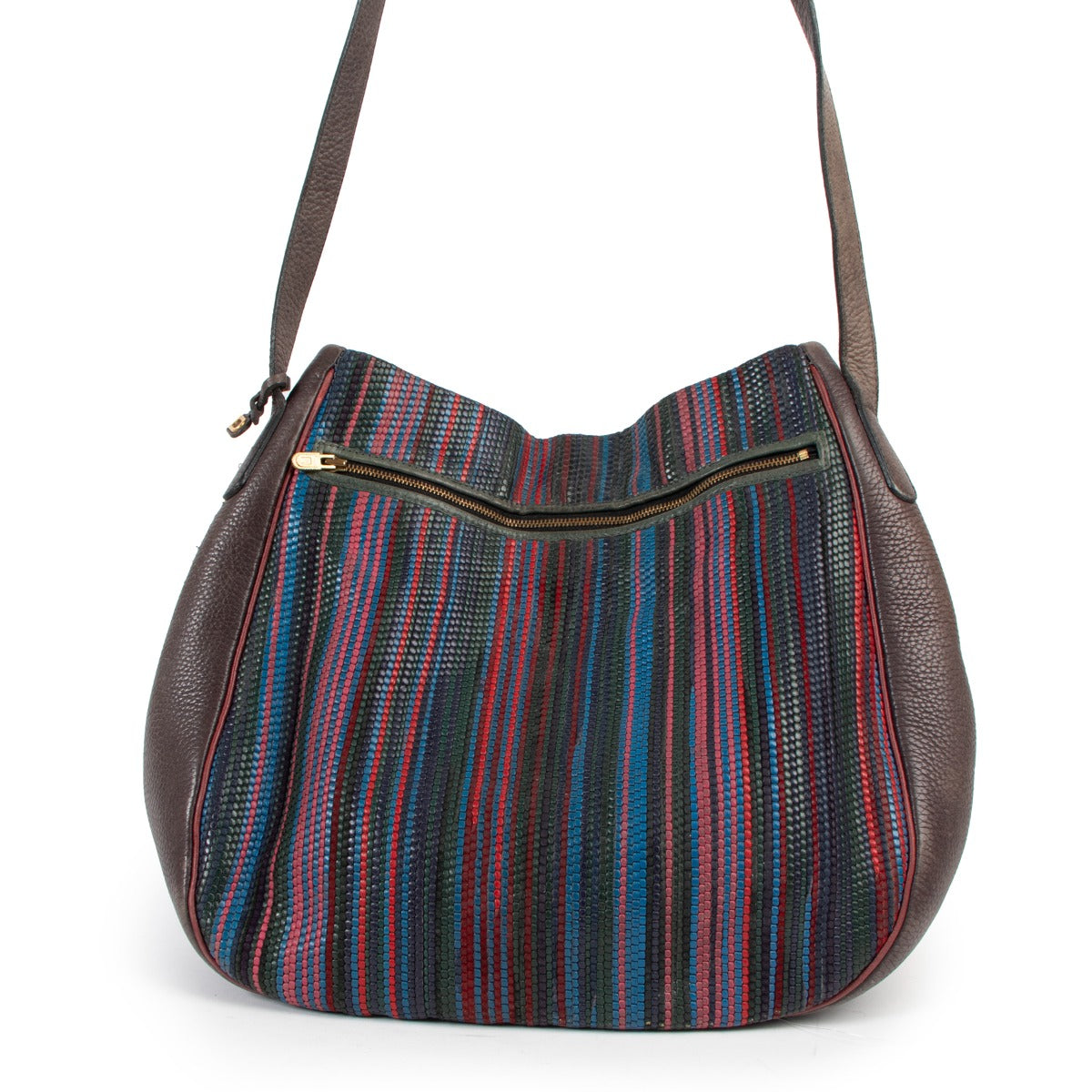 Delvaux Multicolor Toile de Cuir Bannière Shoulder Bag