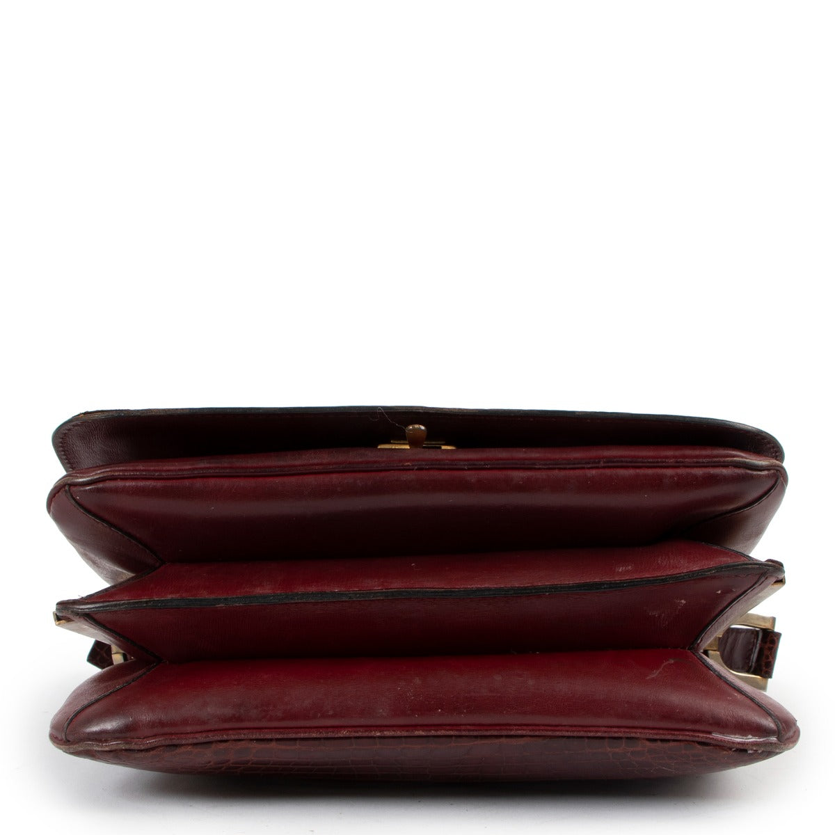 Delvaux Burgundy Crocodile Vintage Shoulder Bag