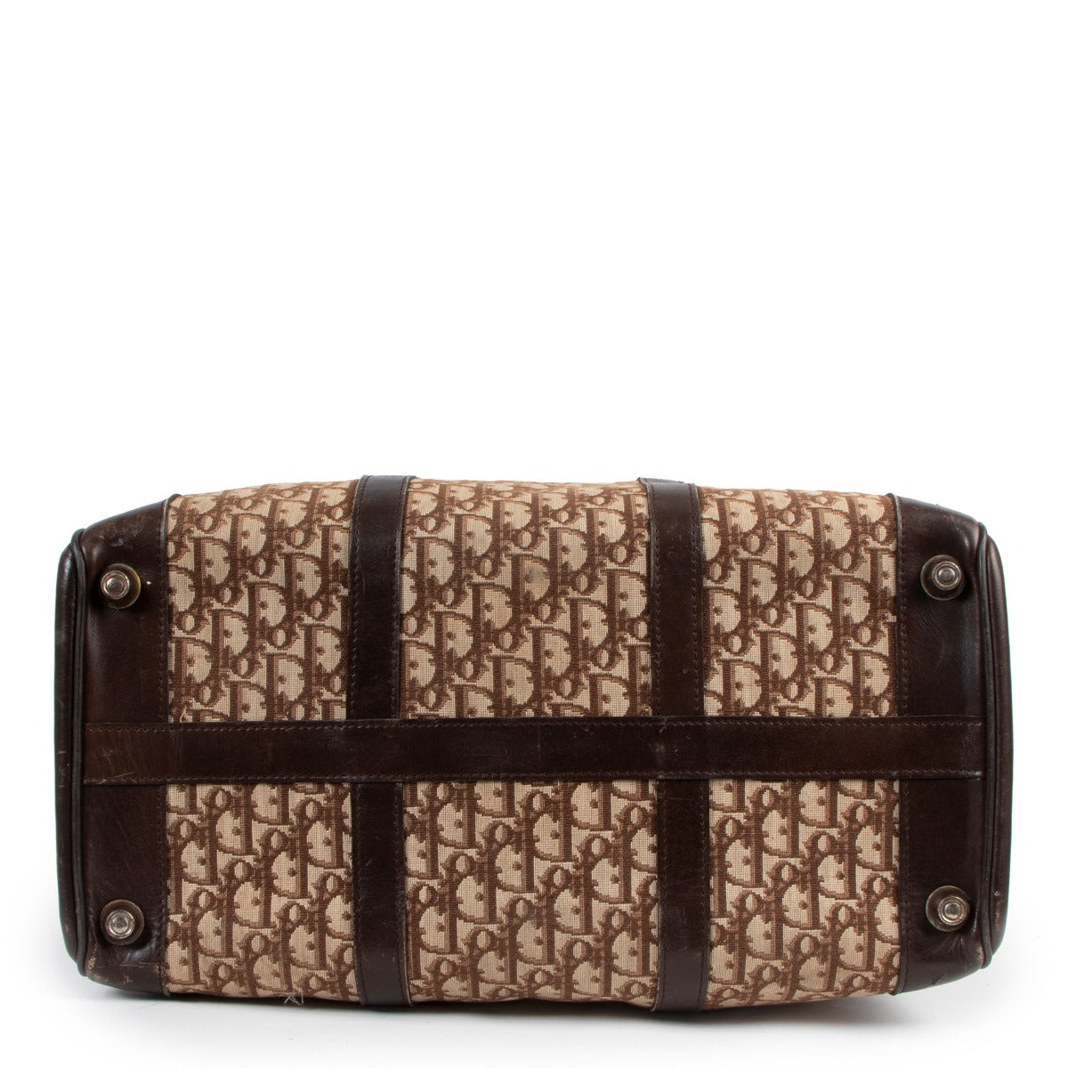 Christian Dior Brown Oblique Vintage Travel Boston Keepall 45 Bag