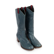 Gucci Petrol Leather Web GG Boots