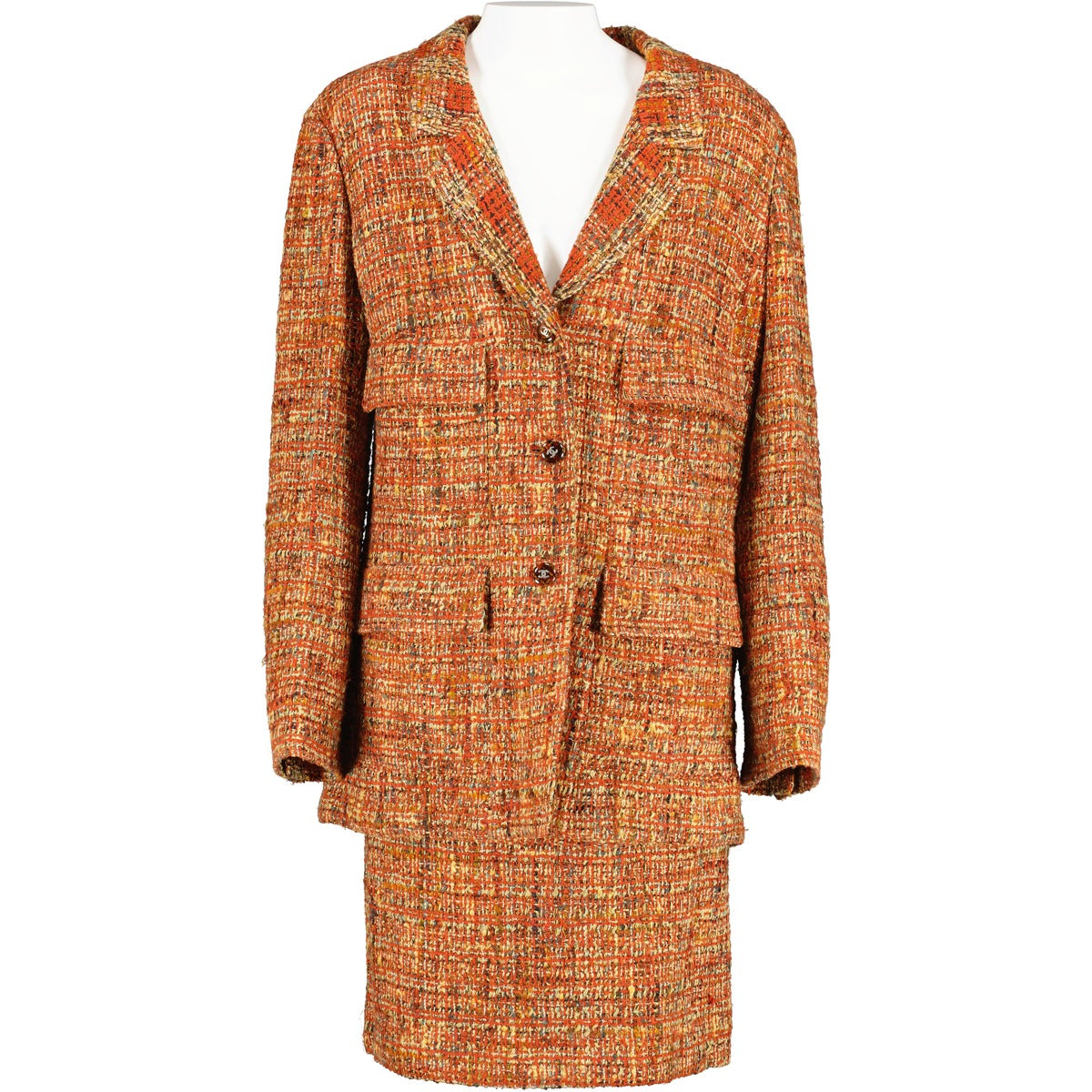 Chanel Fall 1998 Tweed Jacket & Skirt Set - Size FR46