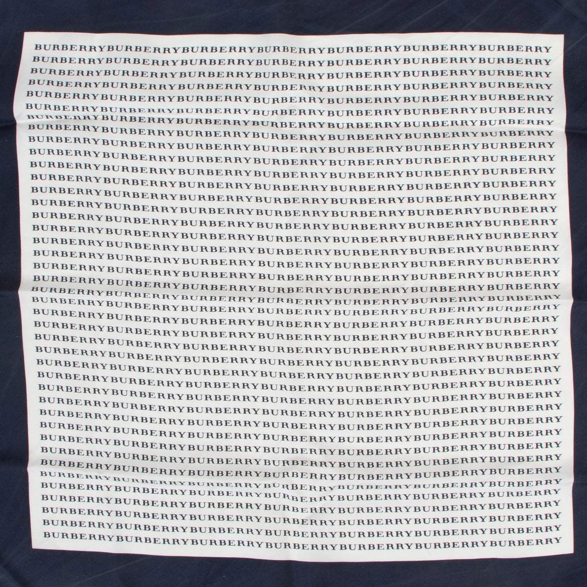 Burberry London White/Navy Blue Silk Carré Scarf
