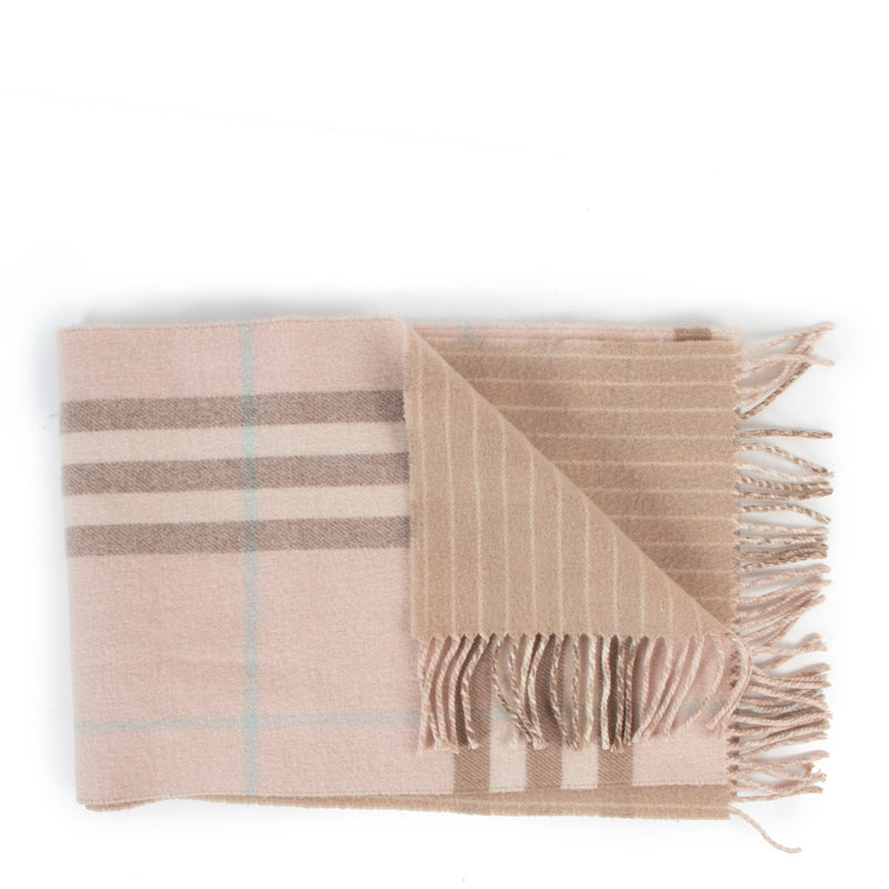 Burberry London Roze Klassieke Ruit Kasjmier Sjaal