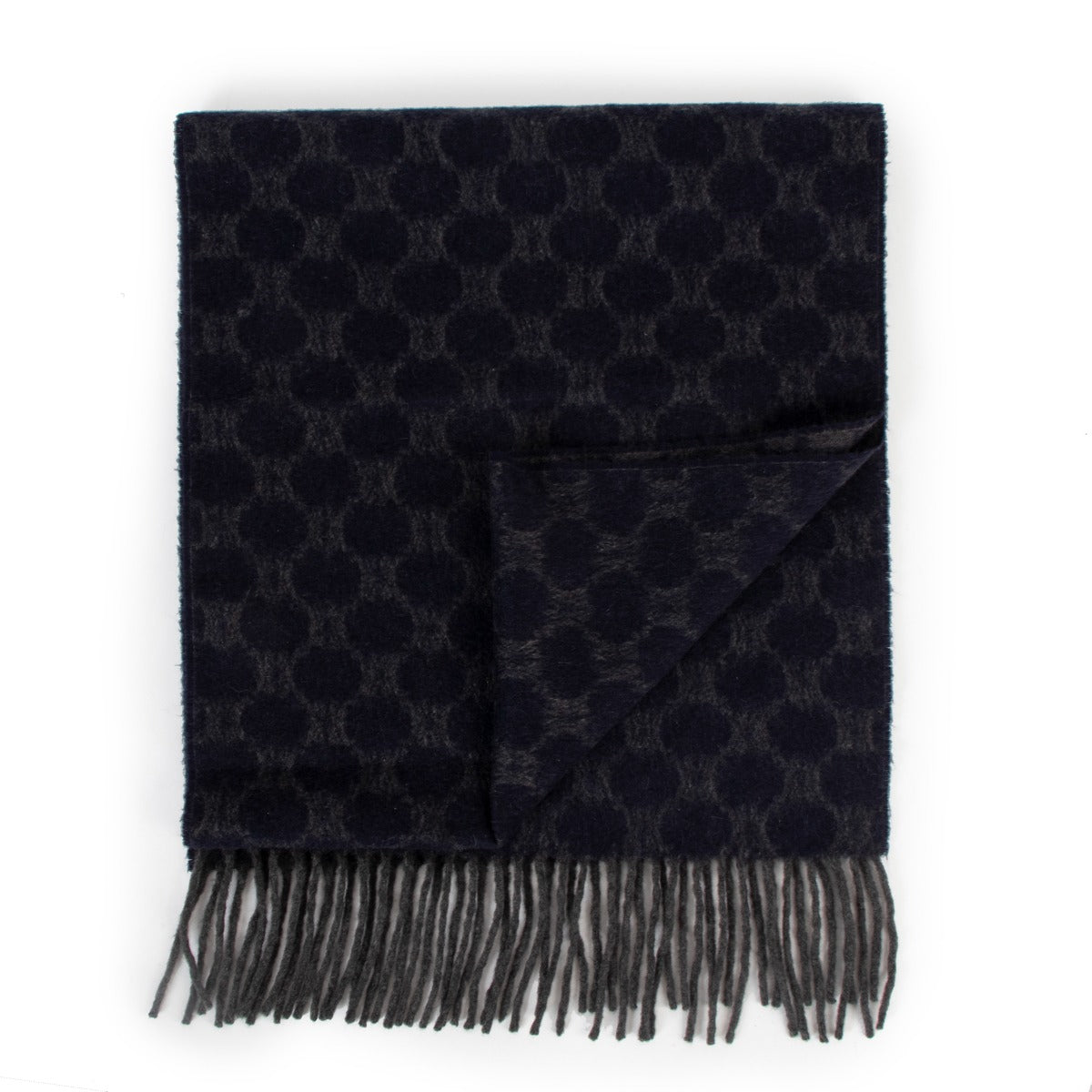 Celine Reversible Blue/Grey Macadam Cashmere Scarf