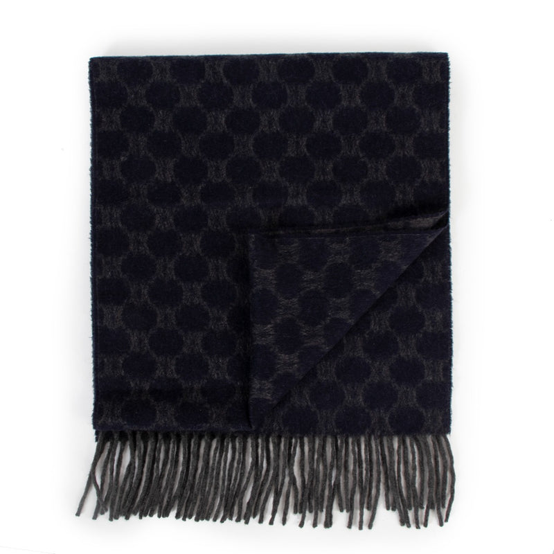 Celine Reversible Blue/Grey Macadam Cashmere Scarf