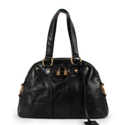 Yves Saint Laurent Black Leather Muse Shoulder Bag