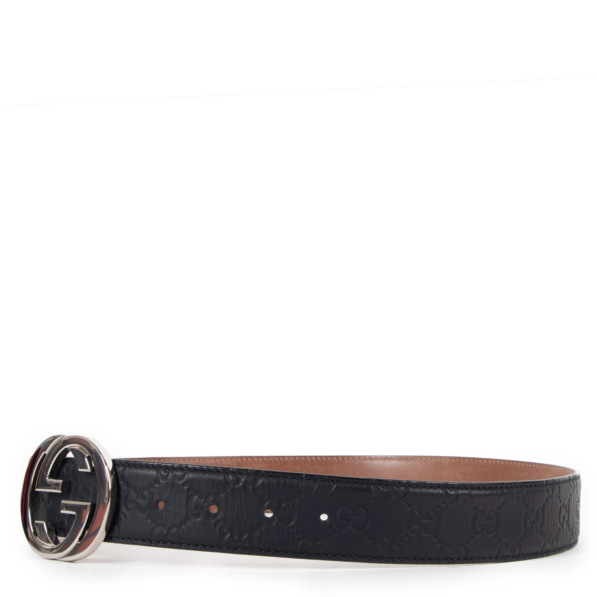 Gucci Navy Signature Leather Belt