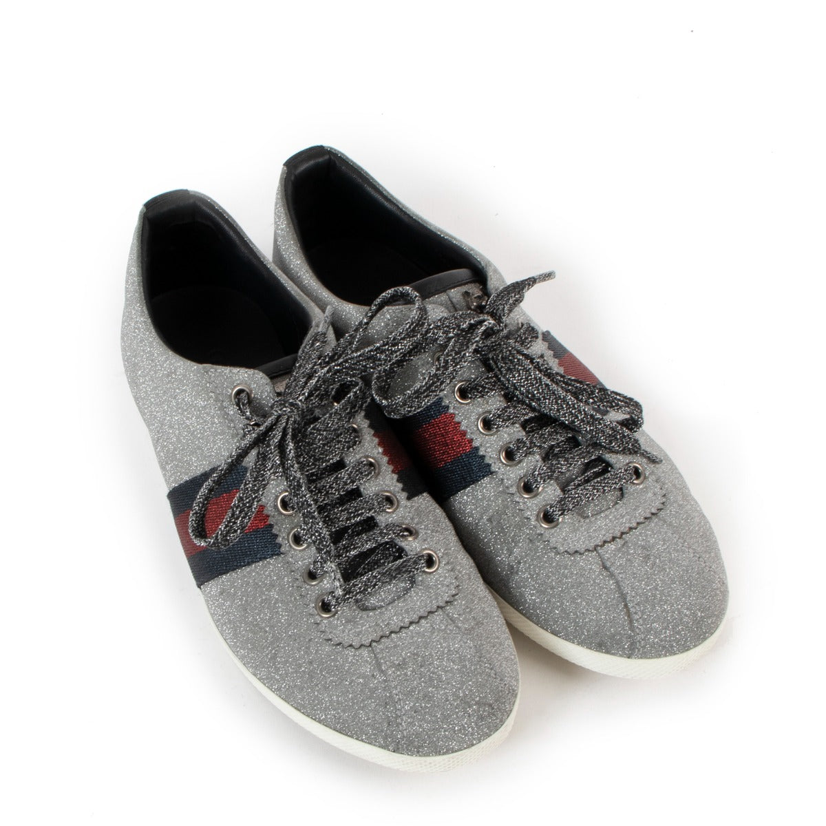 Gucci Glitter Web Studded Sneakers