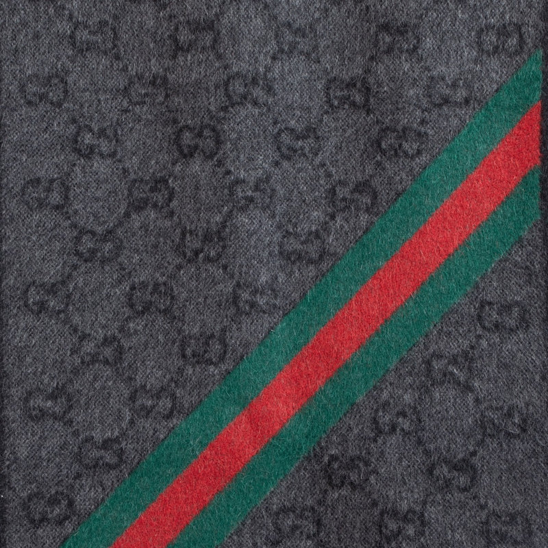 Gucci Black GG Web Scarf
