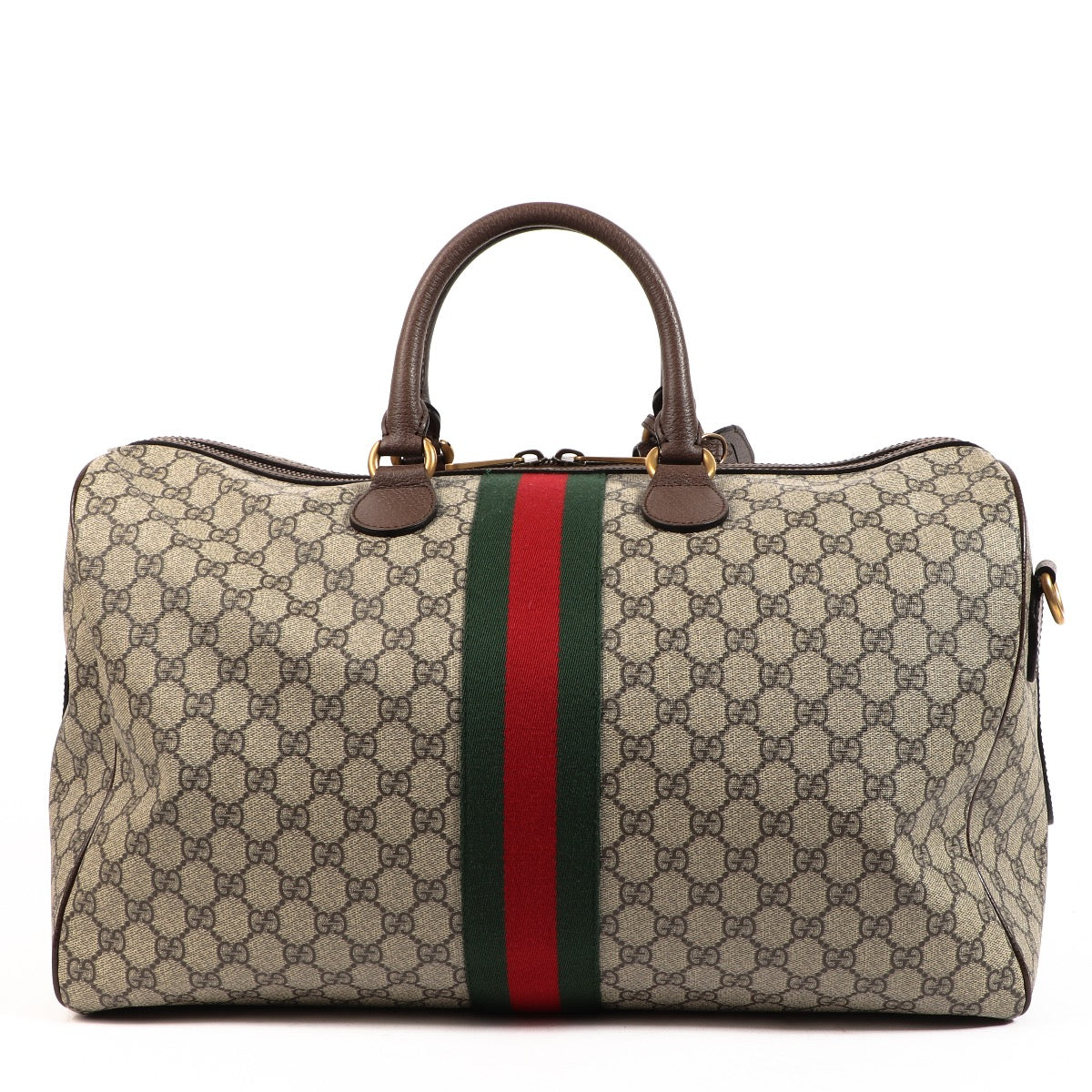 Buy an authentic second hand Gucci Savoy Medium GG Supreme Ophidia Duffle Bag in very good condition at Labellov