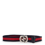 Gucci GG Cut-out Buckle Blue Web Belt