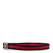 Gucci GG Cut-out Buckle Blue Web Belt