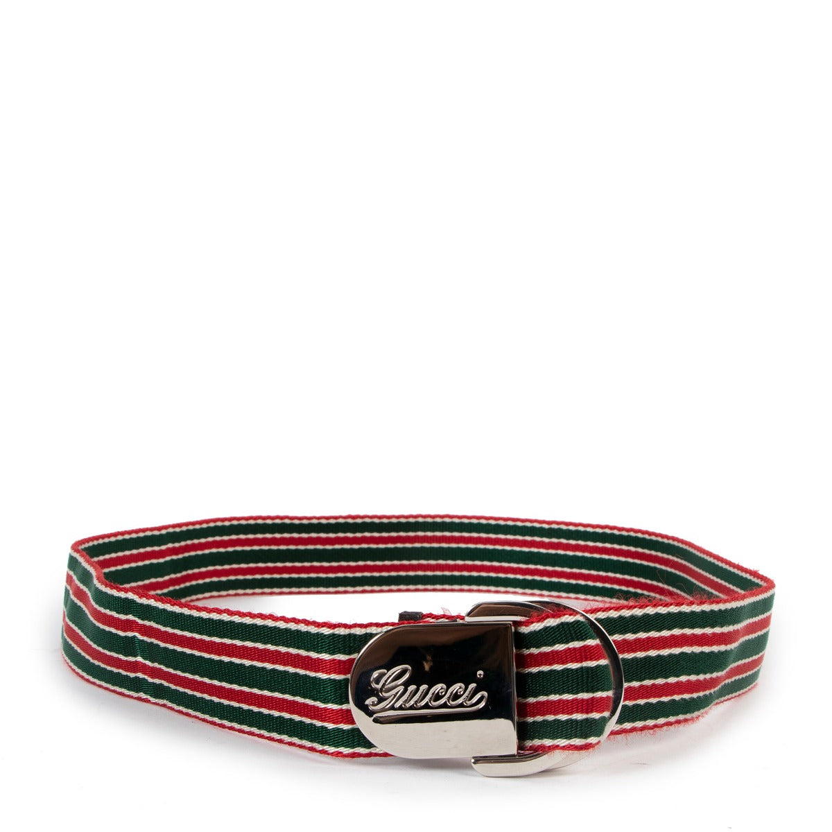 Gucci Striped Web Red/Green Nylon Belt