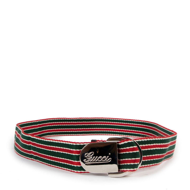 Gucci Striped Web Red/Green Nylon Belt