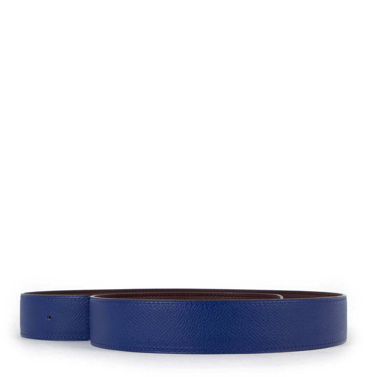 Hermès Bleu Saphir/Black Epsom/Swift Reversible Leather Belt