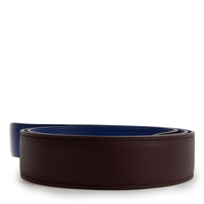 Hermès Bleu Saphir/Black Epsom/Swift Reversible Leather Belt