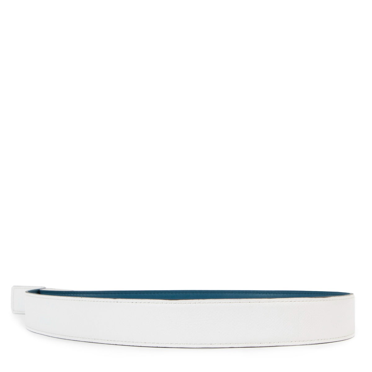 Hermès Bleu de Malte/White Swift/Epsom Reversible Leather Strap
