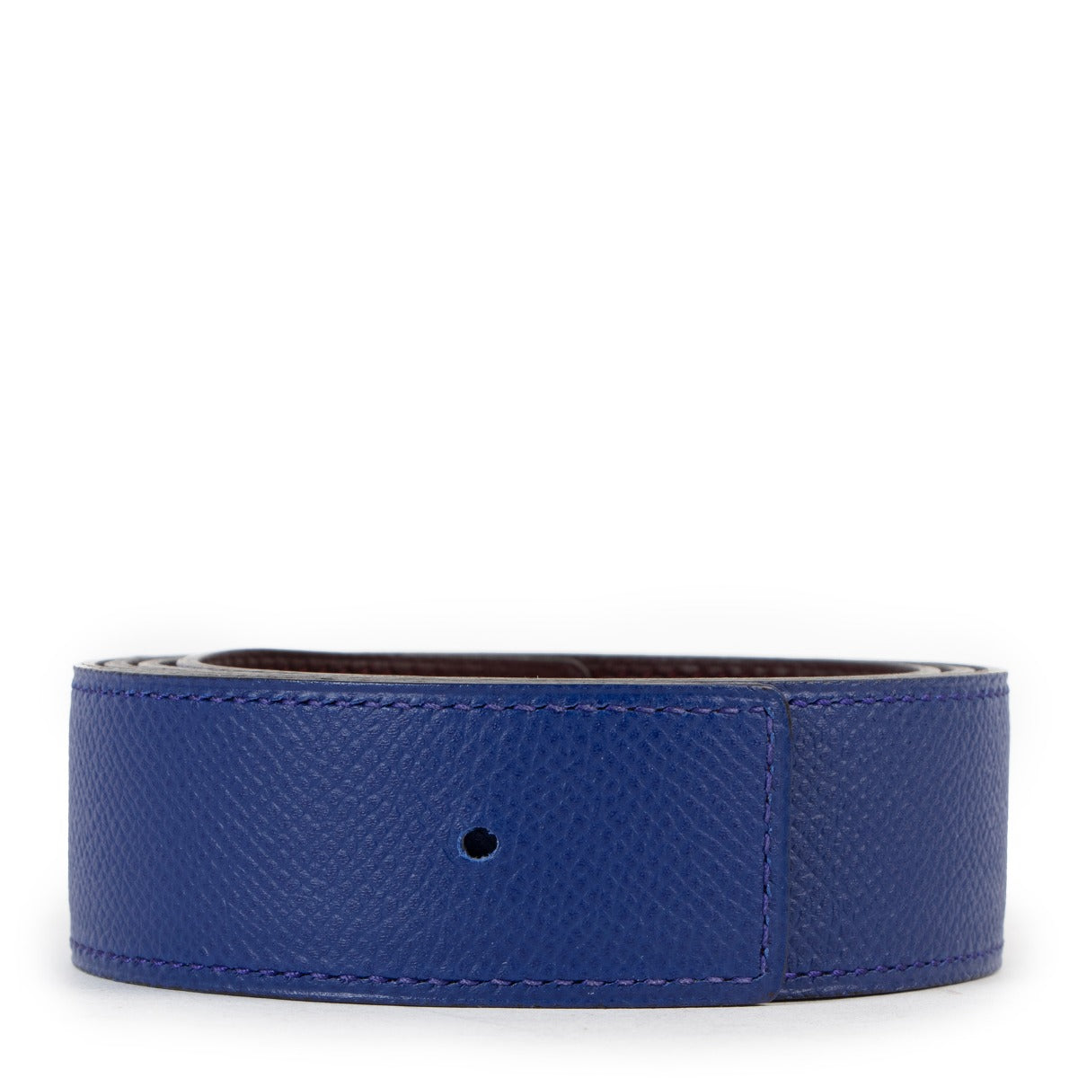 Hermès Bleu Saphir/Black Epsom/Swift Reversible Leather Belt