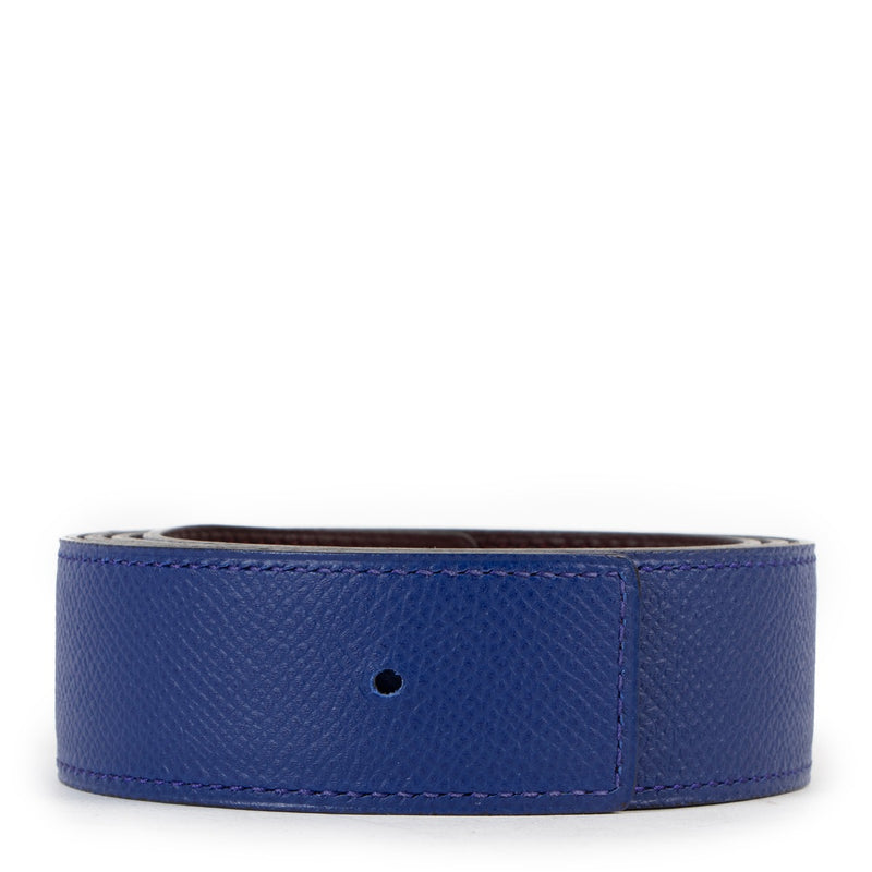 Hermès Bleu Saphir/Black Epsom/Swift Reversible Leather Belt