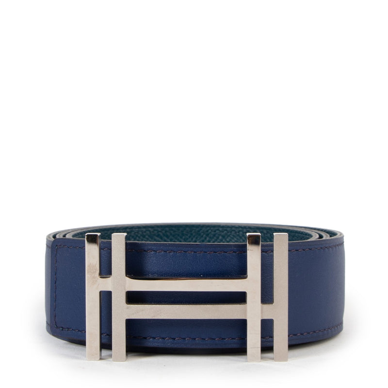 Hermès Double H Reversible Blue Swift/Epsom Belt