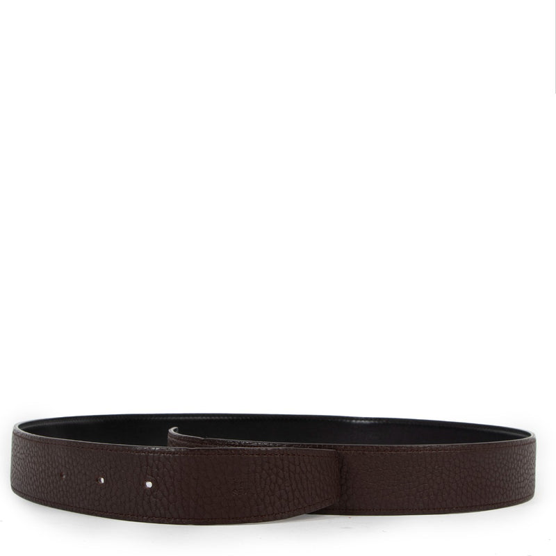 Hermès Ebene Togo/Black Tatelakt Leahter Belt Strap