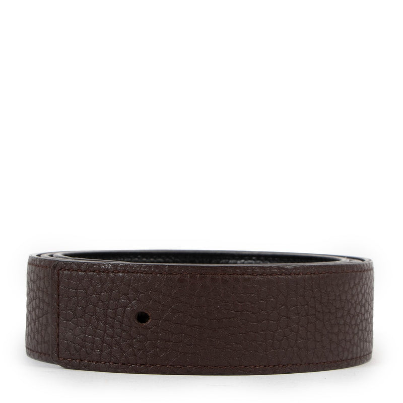 Hermès Ebene Togo/Black Tatelakt Leahter Belt Strap