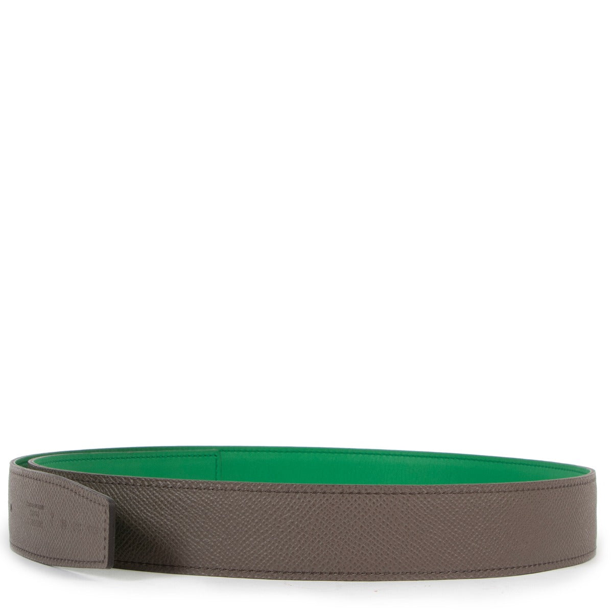 Hermès H Email Bamboo/Etoupe Swift/Epsom Reversible Belt - Size 85
