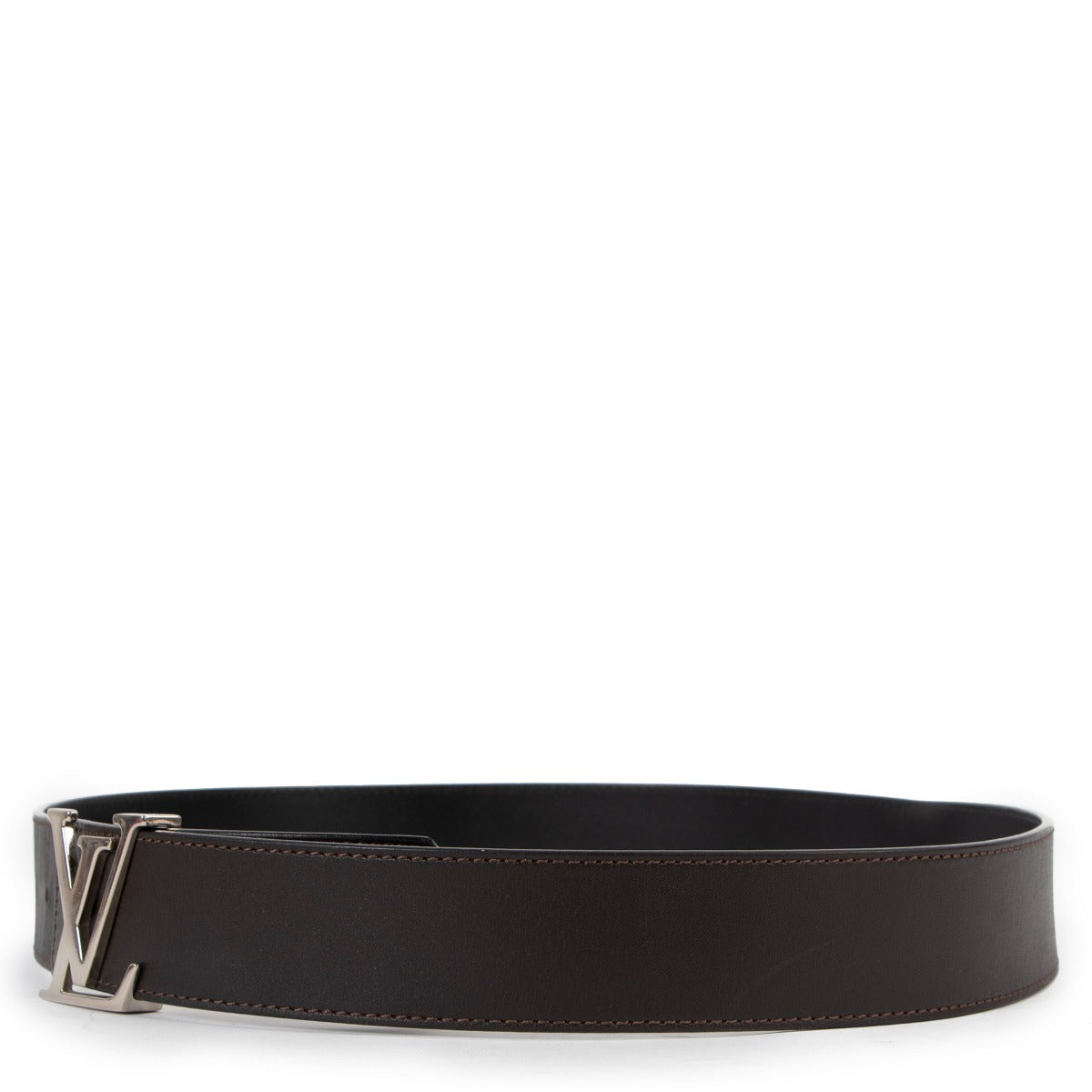 Louis Vuitton Initials Brown Smooth Leather Belt