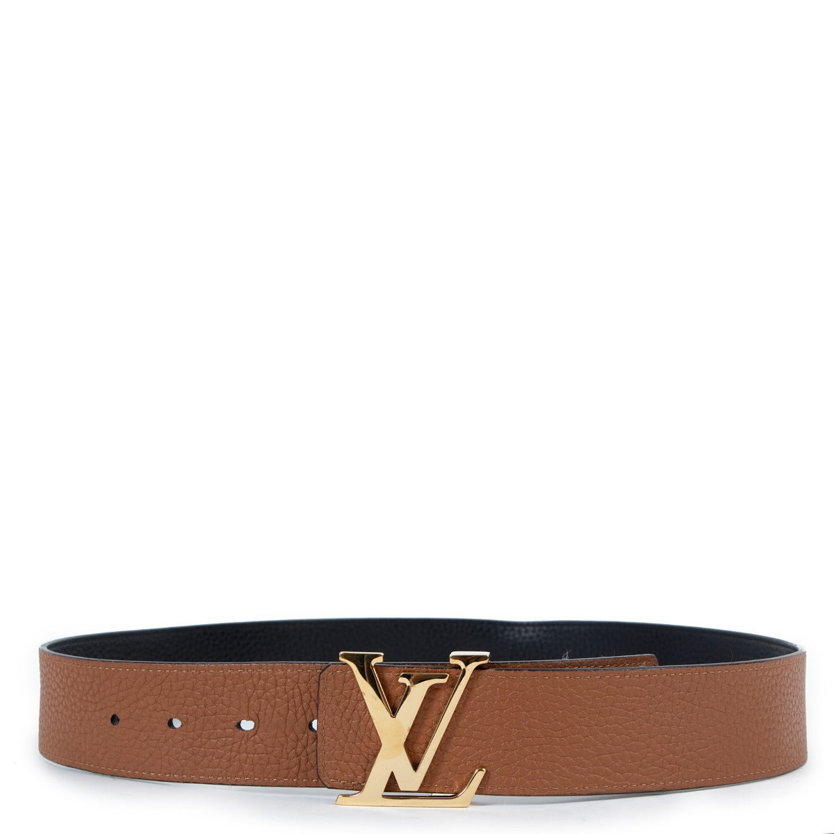 Louis Vuitton Initials Reversible Camel/Black Taurillon Soft Leather Belt