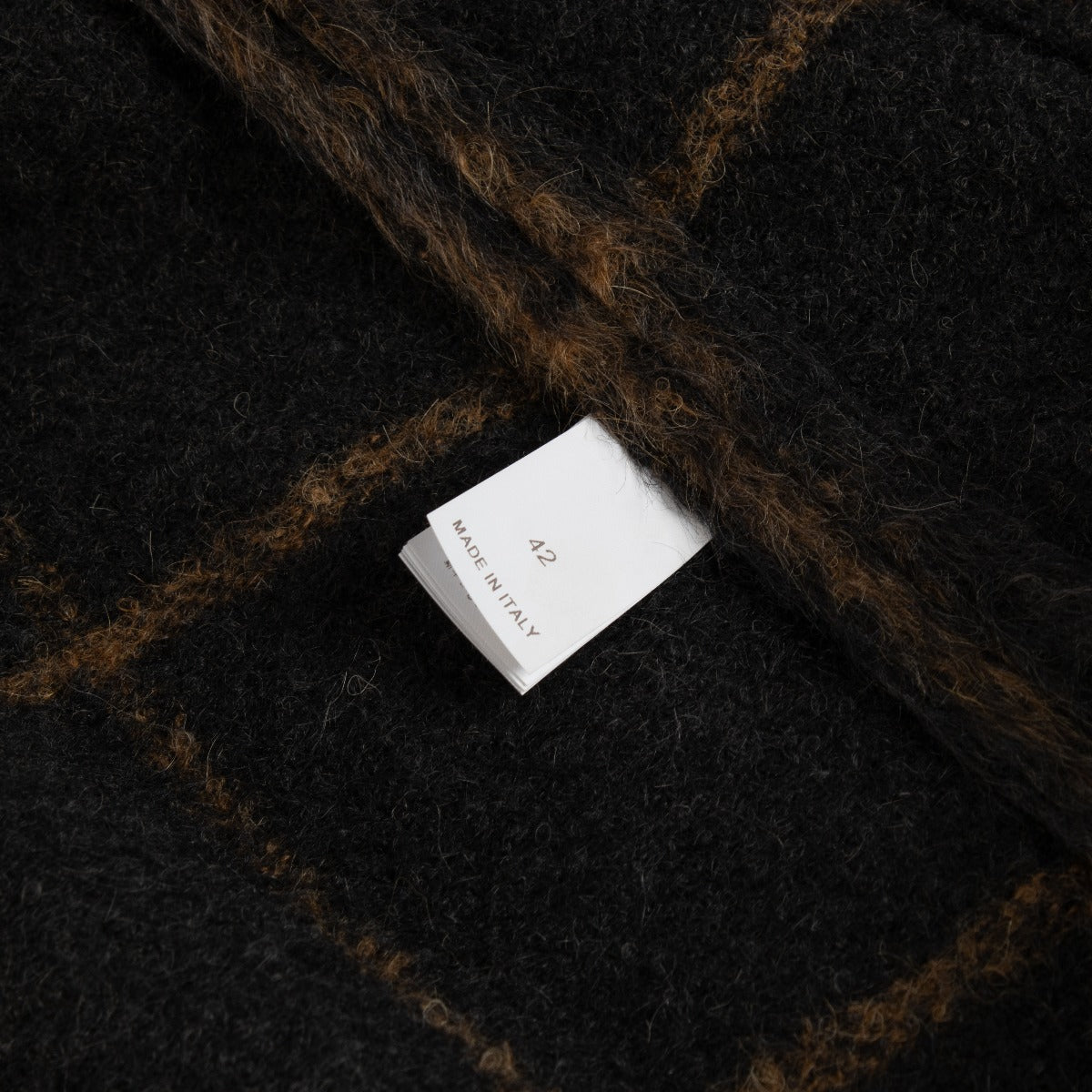 Brunello Cucinelli Black & Brown Check Alpaca Wool Poncho - size IT42