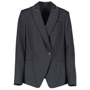 Shop safe online at Labellov in Antwerp and Knokke this 100% authentic second hand Brunello Cucinelli Blue Jacket - Size 40