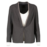 Shop safe online at Labellov in Antwerp and Knokke this 100% authentic second hand Brunello Cucinelli Grey Jacket - Size 42