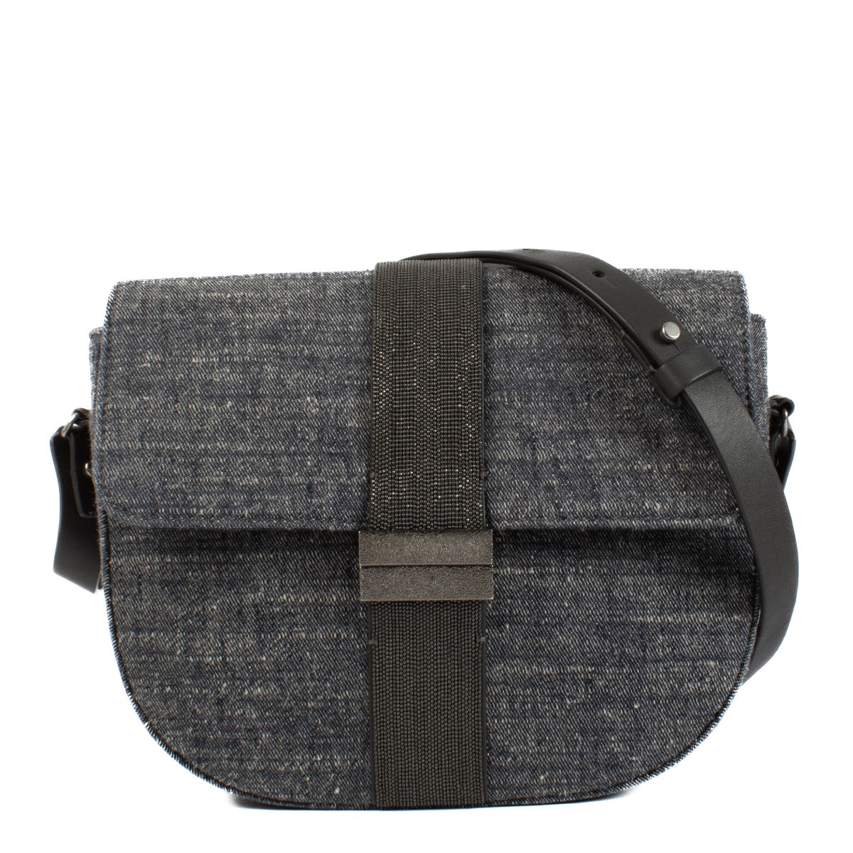 Shop safe online at Labellov in Antwerp, Brussels and Knokke this 100% authentic second hand Brunello Cucinelli Denim Crossbody Bag