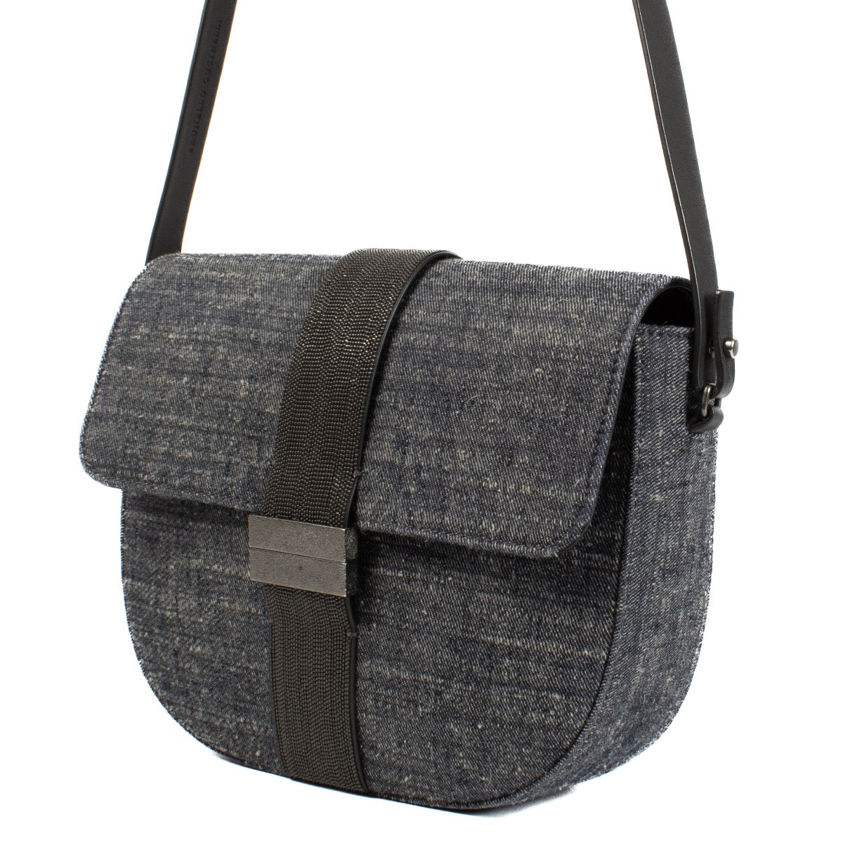 Shop safe online at Labellov in Antwerp, Brussels and Knokke this 100% authentic second hand Brunello Cucinelli Denim Crossbody Bag