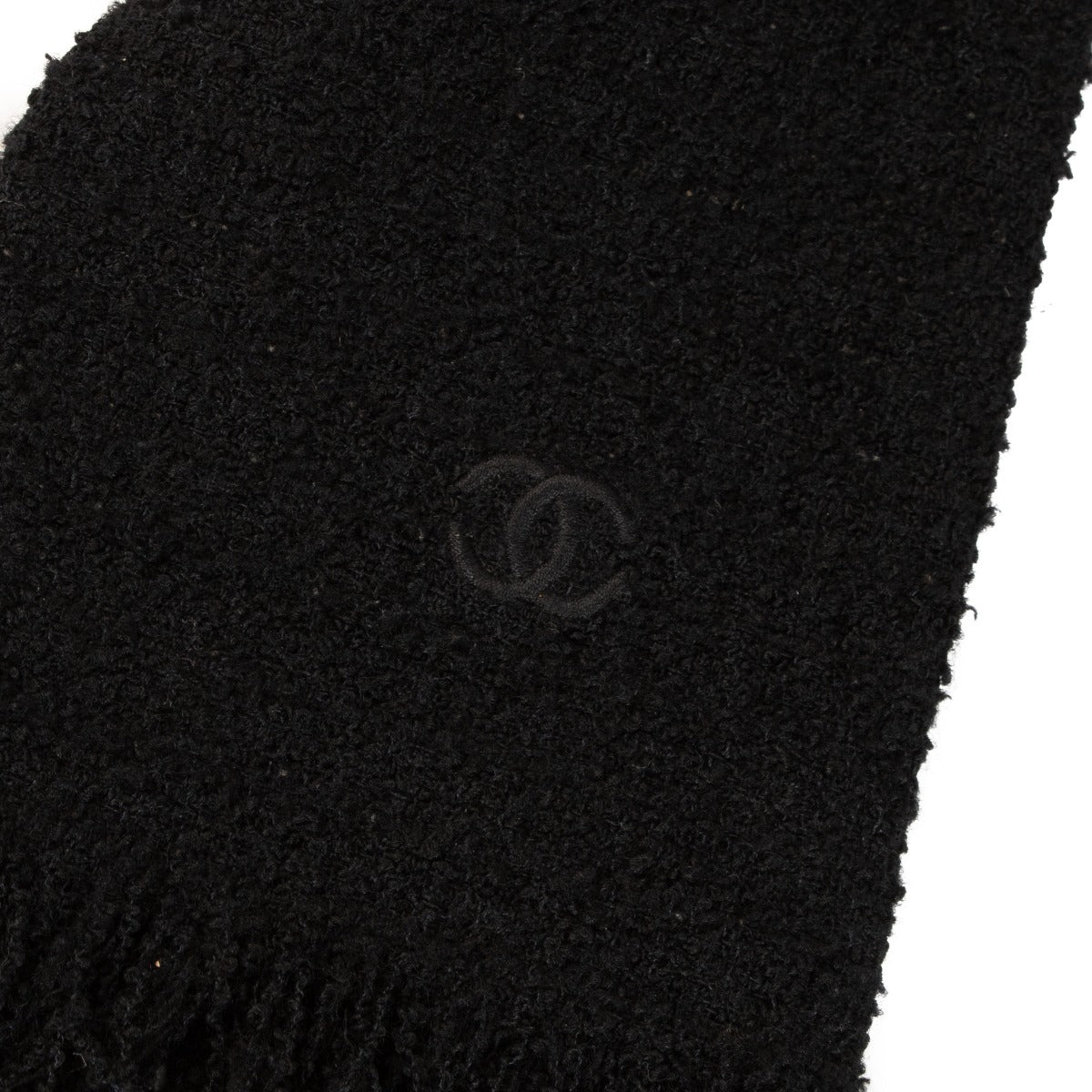 Chanel 96A Black Tweed Scarf/Jacket/Skirt Set - Size FR40