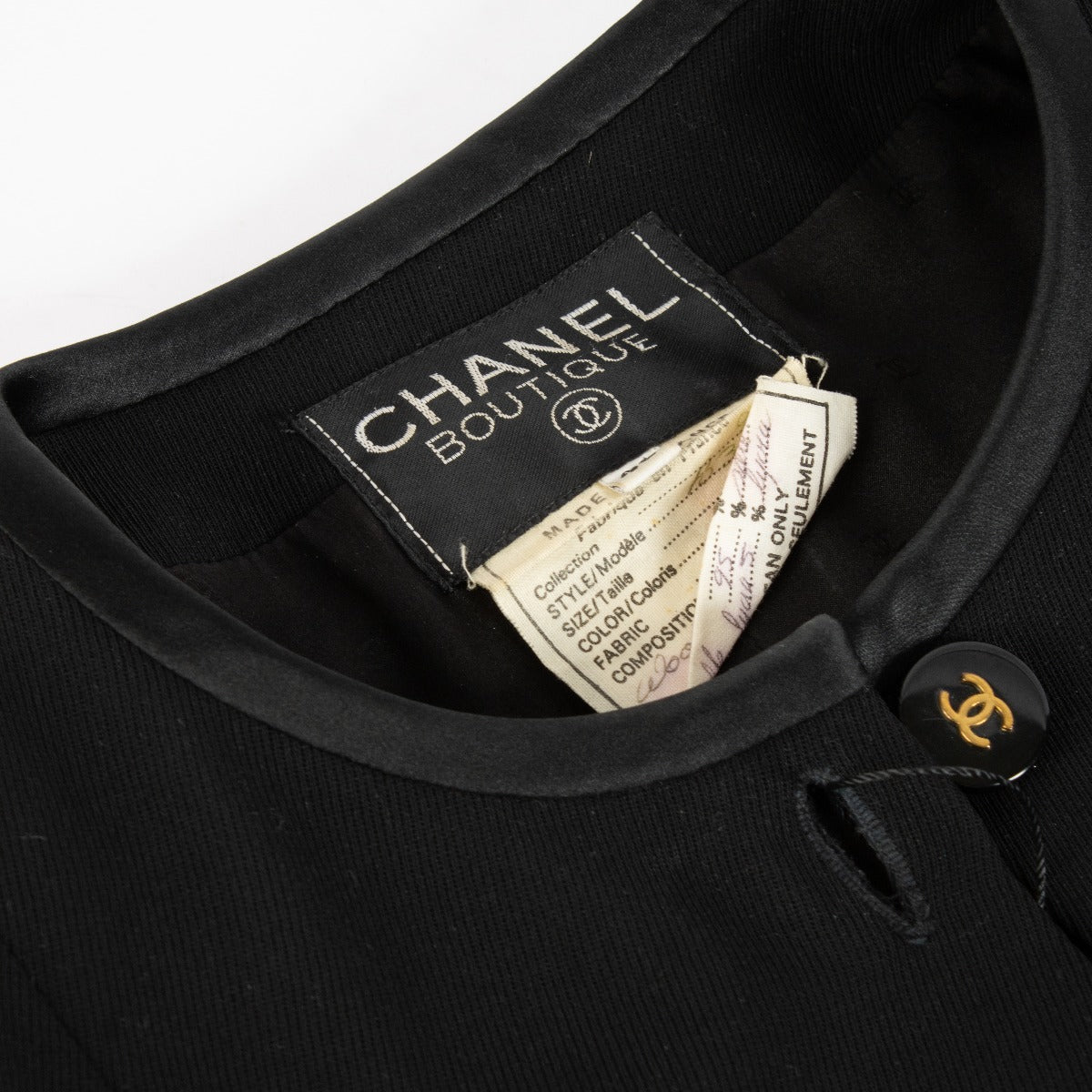 Chanel 94A Black Skirt & Blazer Set - Size FR40
