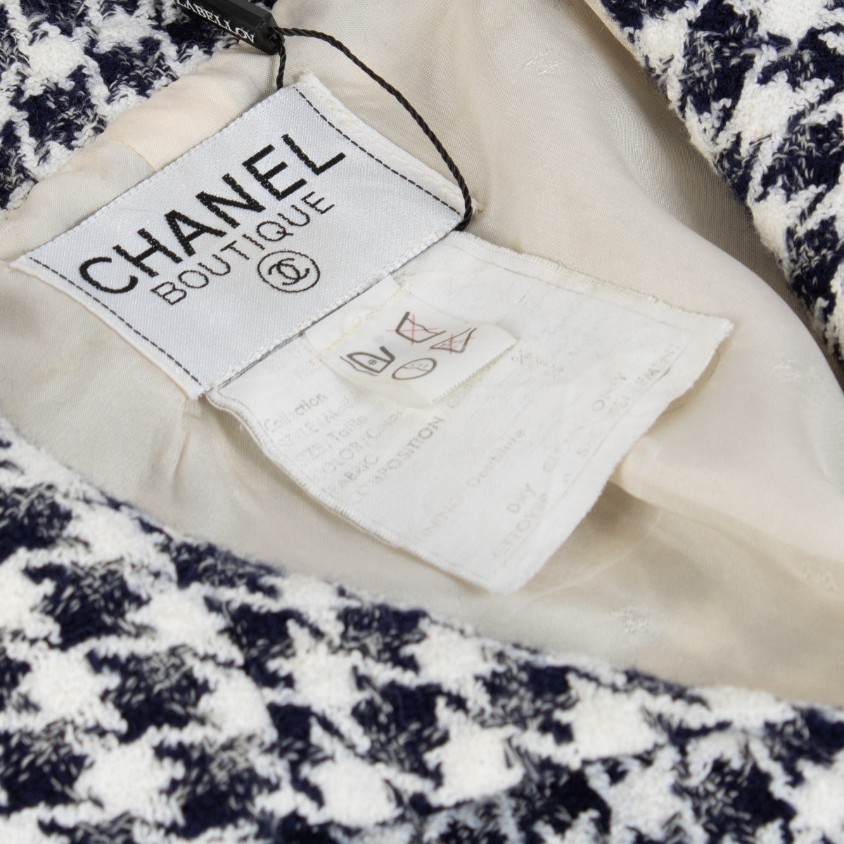 Chanel Vintage 1990s Houndstooth Tweed Jacket - Size FR34