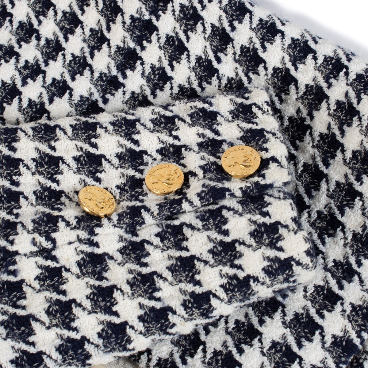 Chanel Vintage 1990s Houndstooth Tweed Jacket - Size FR34