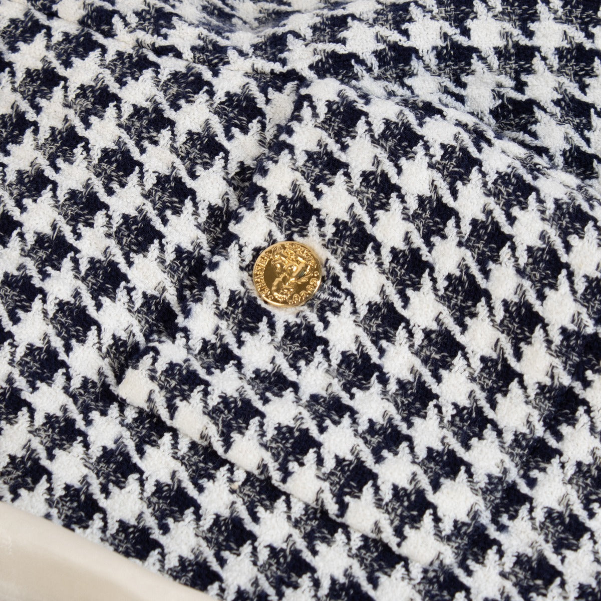 Chanel Vintage 1990s Houndstooth Tweed Jacket - Size FR34