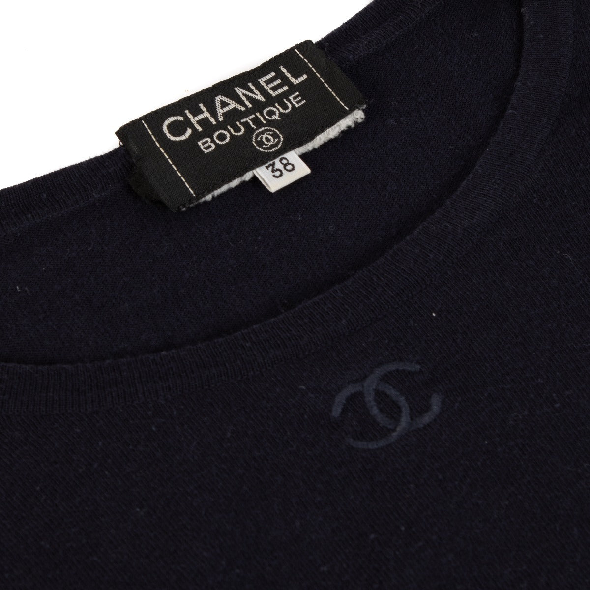 Chanel Blue CC Knit Top - Size 38