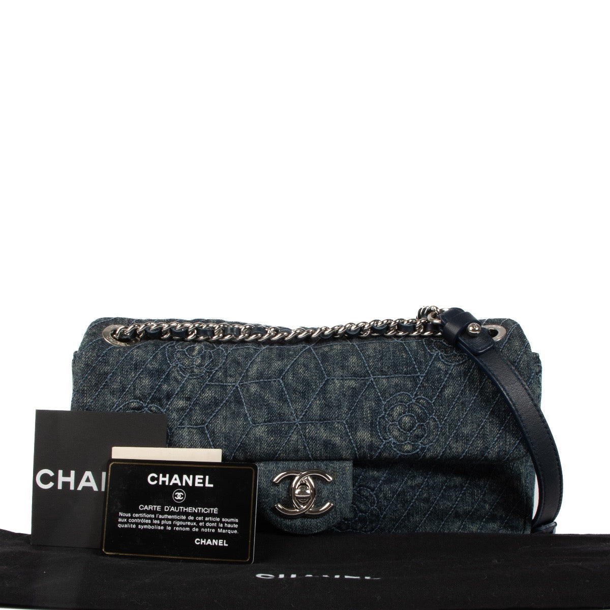 shop 100% authentic second hand Chanel Denim Medium Classic Flap Bag on Labellov.com