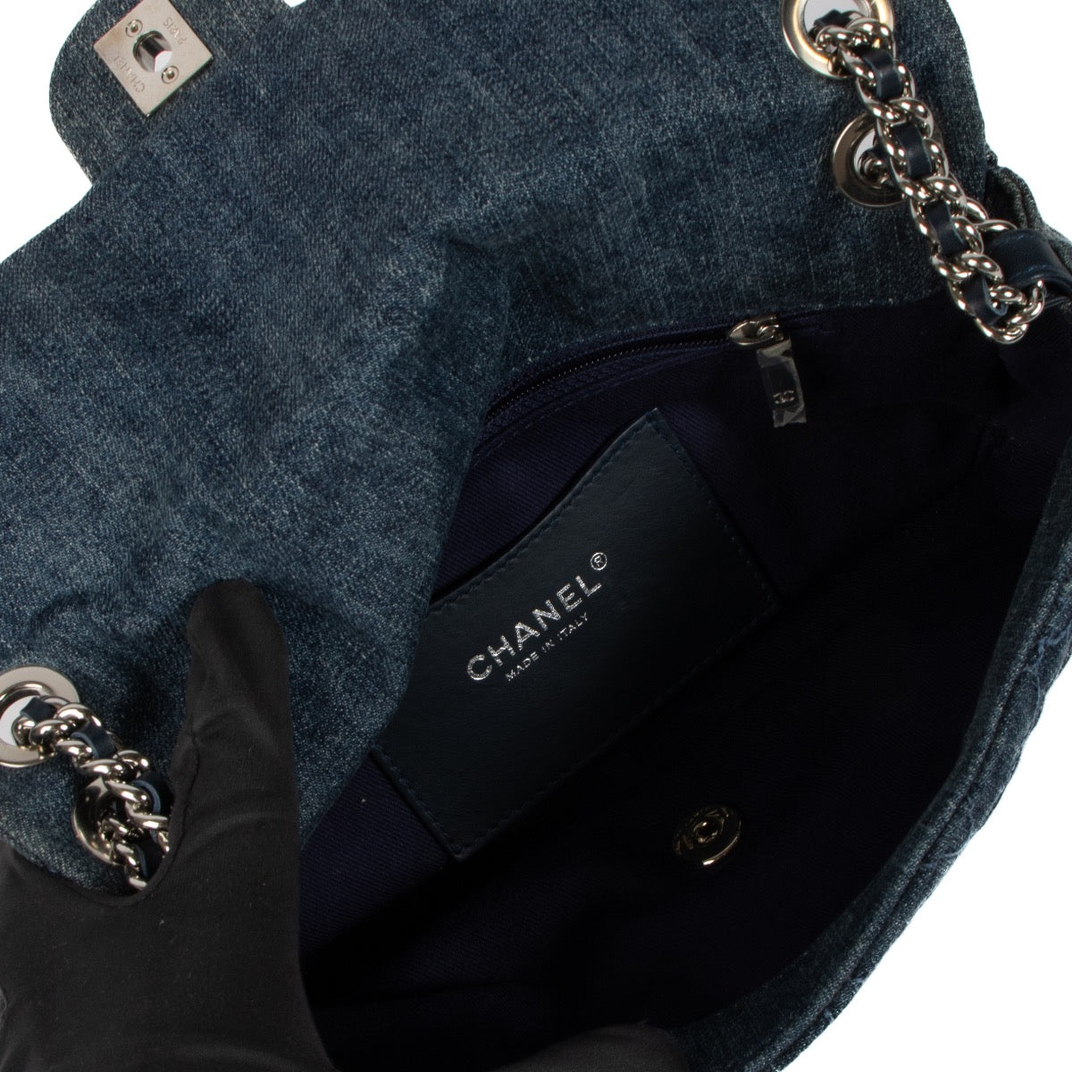 shop 100% authentic second hand Chanel Denim Medium Classic Flap Bag on Labellov.com