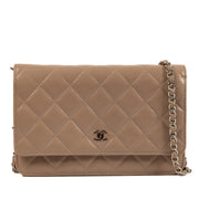 Chanel Taupe Caviar Leather WOC Wallet on Chain Bag for the best price at Labellov secondhand luxury. We buy and sell your preloved and new designer bags for the best price.