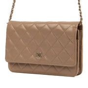 Chanel Taupe Caviar Leather WOC Wallet on Chain Bag for the best price at Labellov secondhand luxury. We buy and sell your preloved and new designer bags for the best price.