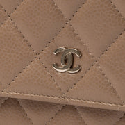 Chanel Taupe Caviar Leather WOC Wallet on Chain Bag for the best price at Labellov secondhand luxury. We buy and sell your preloved and new designer bags for the best price.
