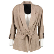 Shop safe online at Labellov in Antwerp, Brussels and Knokke this 100% authentic second hand Brunello Cucinelli Brown Houndstooth Jacket - Size 38